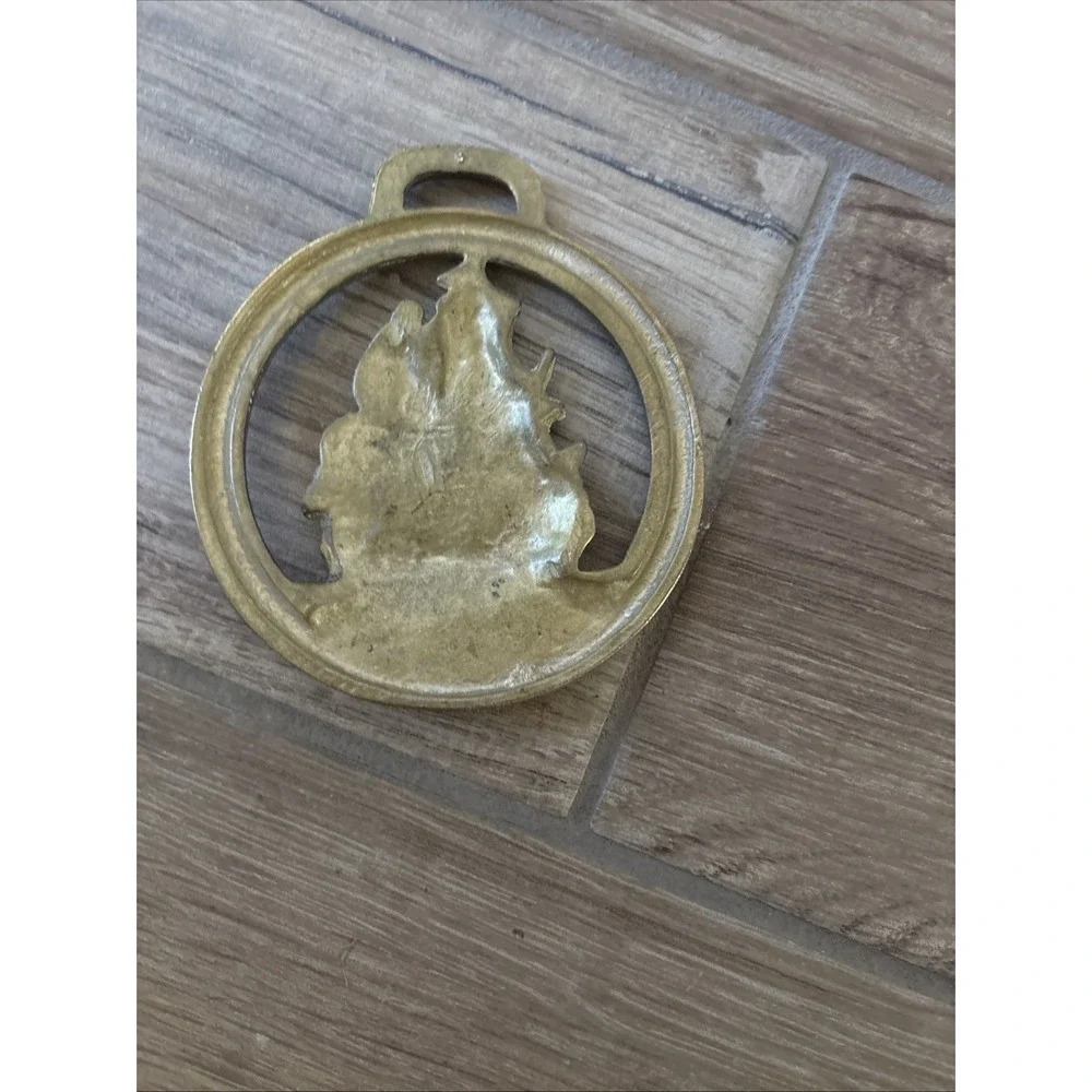 Vintage Brass Horse Harness Medallion, Mayflower